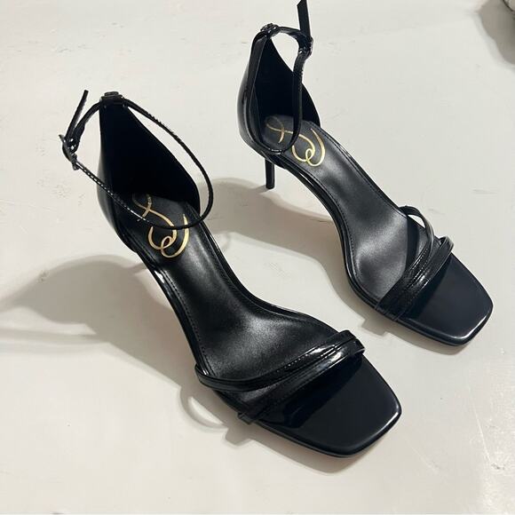 Sam Edelman Black Patent Leather PEONIE KITTEN HEEL SANDAL - Picture 9 of 15